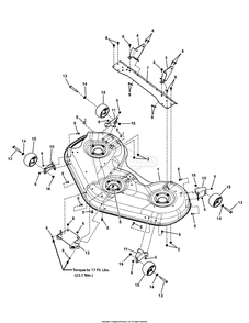 52-Inch Mower Deck - Housing Group Diagram and Parts List for 7800819 (C950-60107-0)(2011) Briggs and Stratton Lawn Tractor